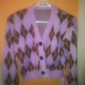 ROMWE womens size large button front crop cardigan